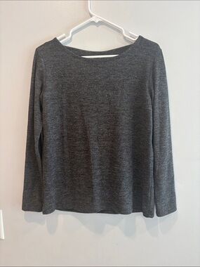 Yelete Dark Charcoal Long Sleeve Boatneck Top ptp 20 length 25 look at back!!!